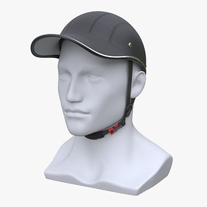 Leather Baseball Cap Safety Helmet on Mannequin model