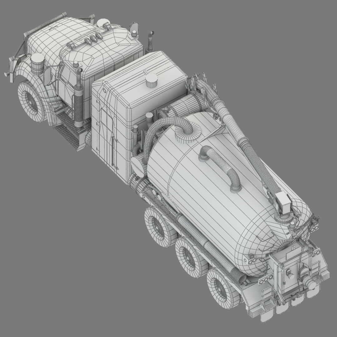 hydro excavation hydrovac truck 3d 3ds