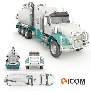 hydro excavation hydrovac truck 3d 3ds