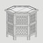 Hexagonal ornate Moroccan table