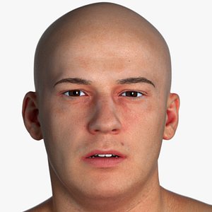 Real PBR Marcus Human Head Jaw Drop AU26 3D model