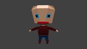 Low poly Human Character rigged