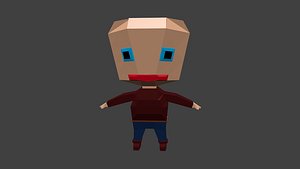 Low poly Human Character rigged