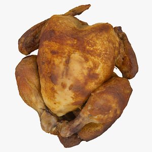 3D model grilled chicken 01 raw