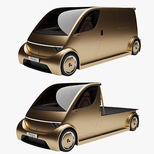 3D Aergia CargoVan and Aergia FlatBed original utility vehicles