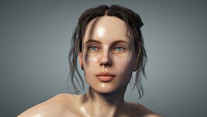 3D model Naked girl with her dancing moves