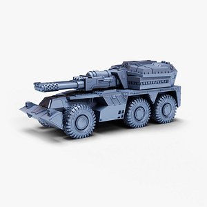 tank gun turret 4 variants 3D