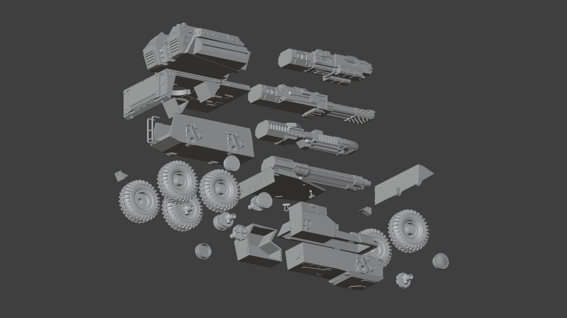 Tank Gun Turret 4 Variants 3D - TurboSquid 2272856