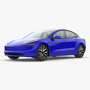 Modern Electric Sedan Blue