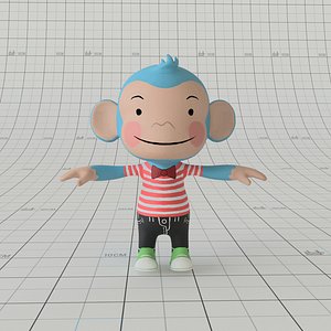 3D cartoon monkey rig