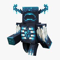 Minecraft Warden Boss Rigged 3D Model Game Ready 4K PBR STEMCell
