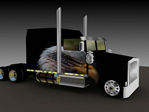 wheeler semi truck 3d 3ds