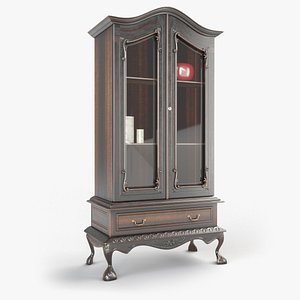 antique chippendale cabinet 3D model