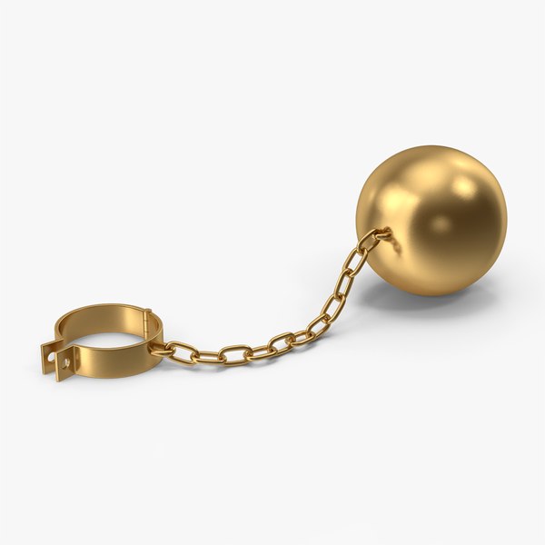 3D Gold Ball And Chain model