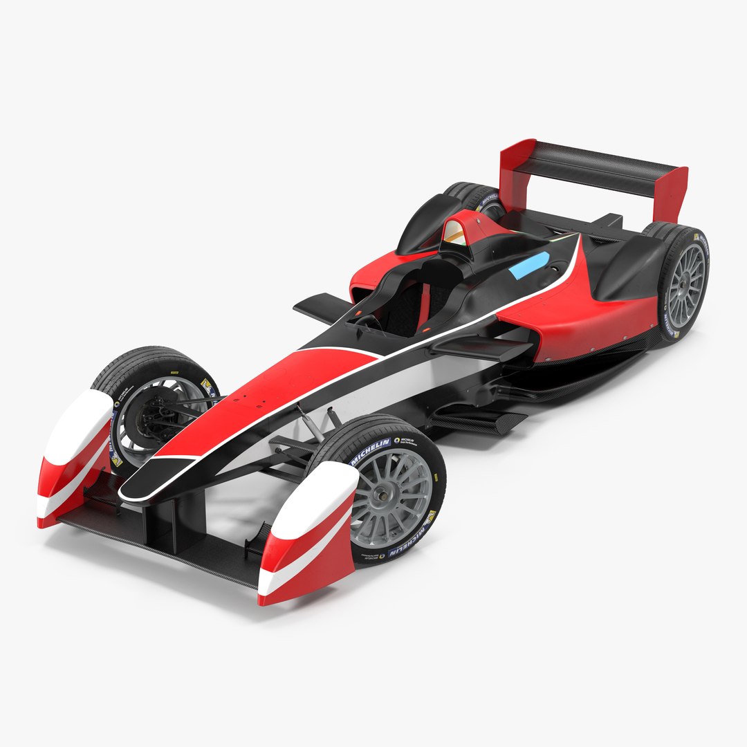 Formula E Race Car Generic 2 Rigged 3D Model 3D model preview