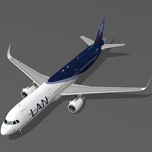 3d sharkleted a321neo lan airlines model
