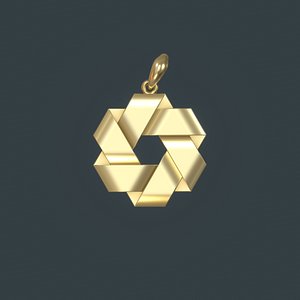 3D Dabbled Triangle Pendant