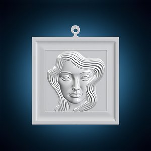 Flowing Face Frame Wall Art 3D Print Model