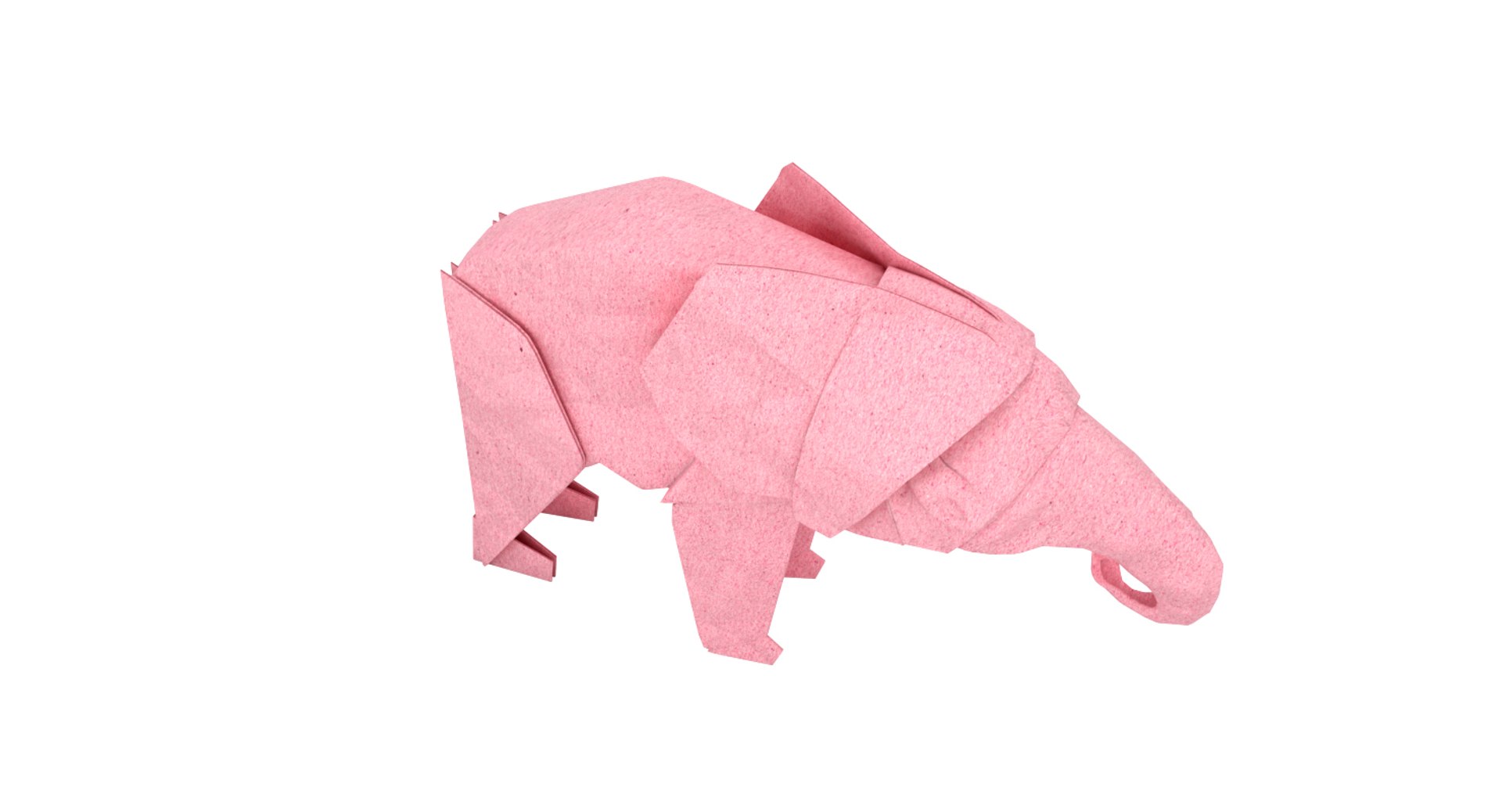 Origami Elephant 3D Model TurboSquid 1399662