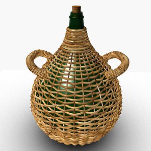 wicker basket bottle 3D model