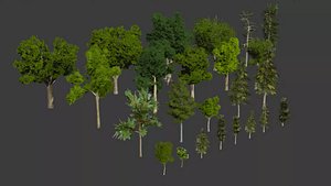 Trees29 trees - Forest pack - unity prefabs Low-poly 3D model