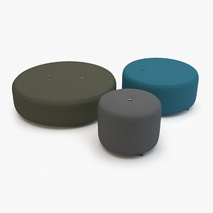 3d model roda double pouf