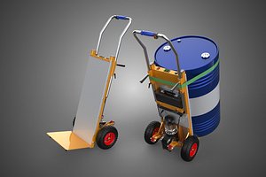ELECTRIC HANDTRUCK HAND TRUCK CART TROLLEY DOLLY OIL DRUM BARREL 3D