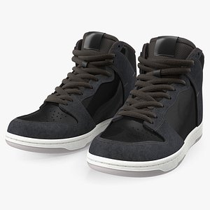 black skateboarding shoes skate 3D model