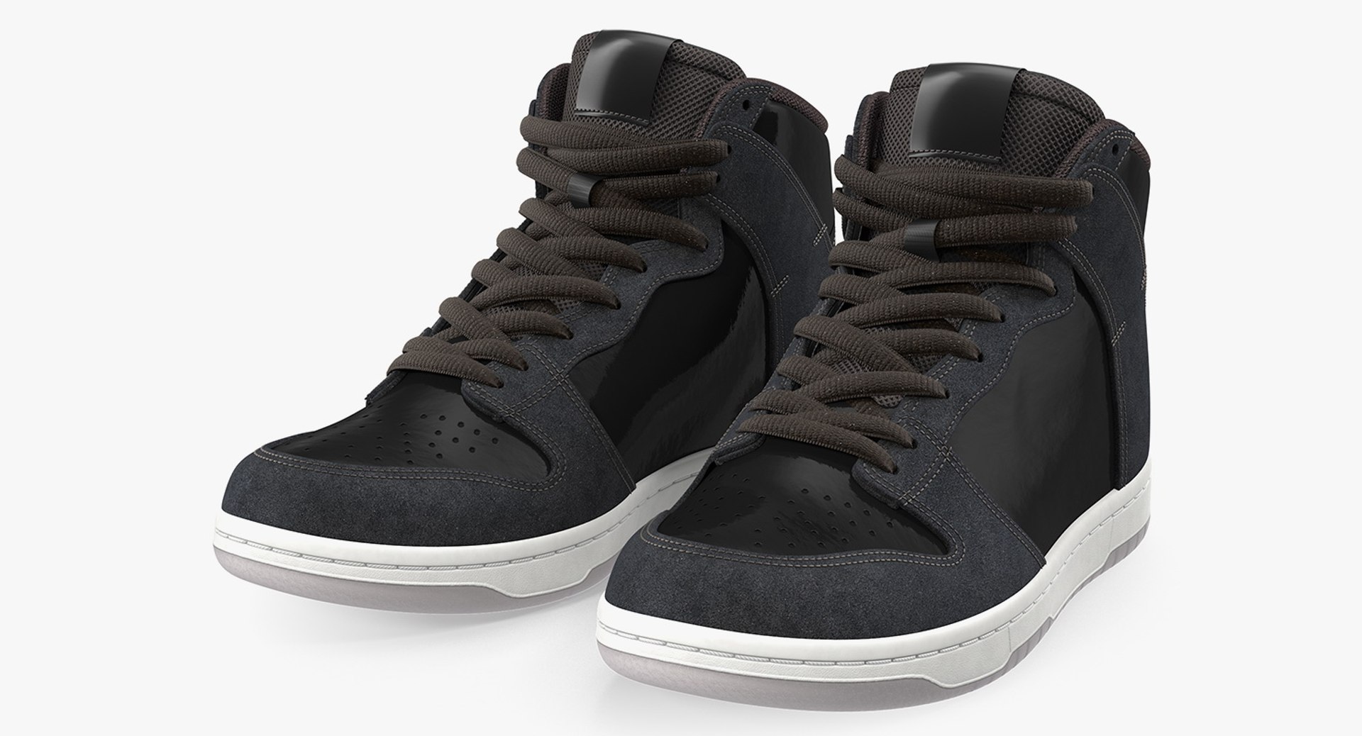 Black Skateboarding Shoes 3D Model preview
