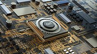 Metal technology capacitor electronic chip model scene