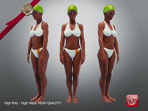 swimmingpoolgirlbcasualc girl swimming 3D model