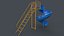 PBR Modular Outdoor Spiral Tube Slide C 3D model