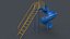 PBR Modular Outdoor Spiral Tube Slide C 3D model