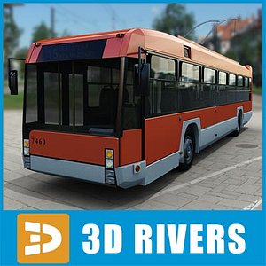 contemporary romanian trolley bus 3d obj