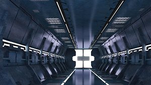 3D Science-fiction Gates space corridors mechanical 3D model
