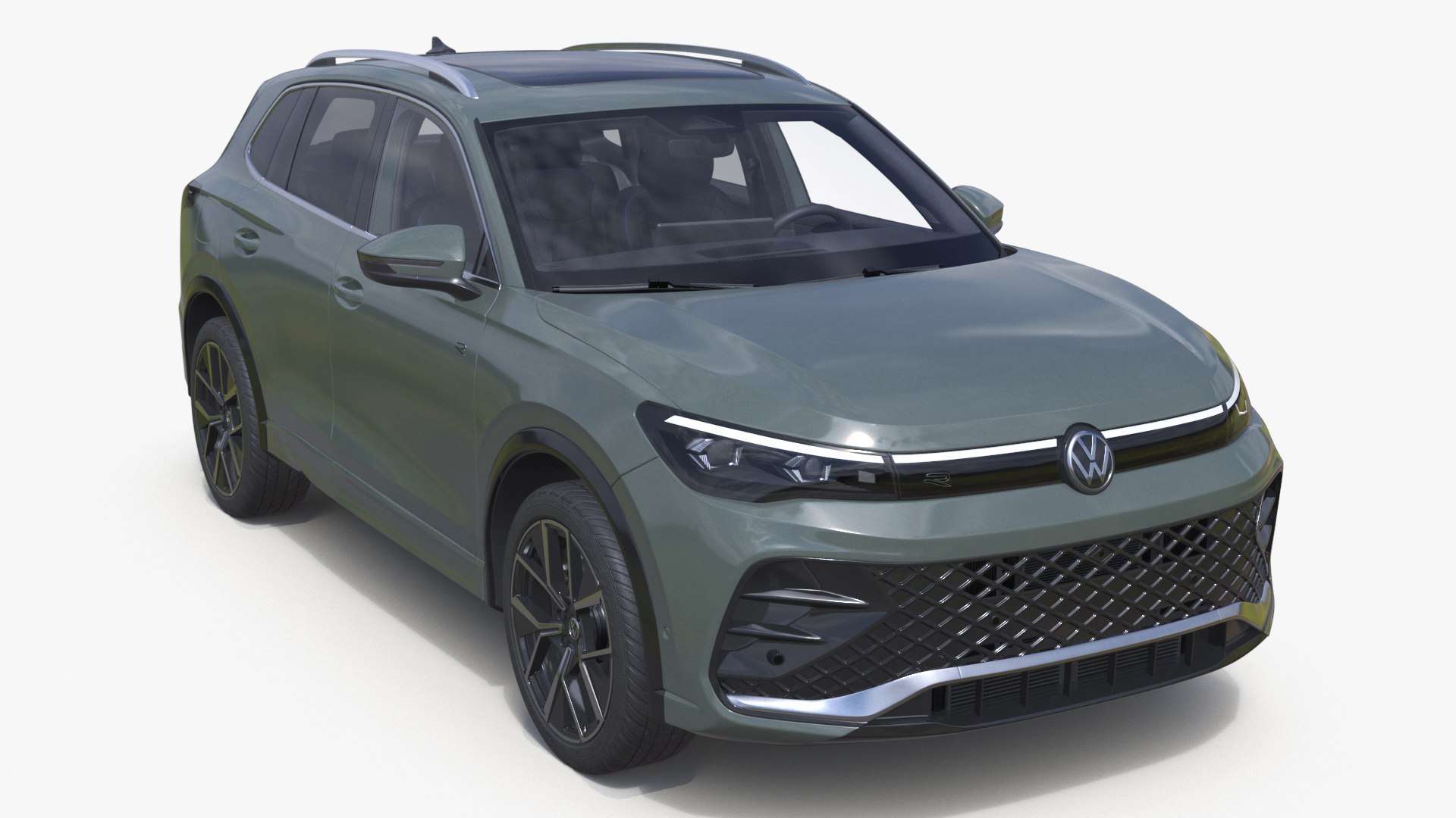 Volkswagen Tiguan 2024 Green 3D model preview