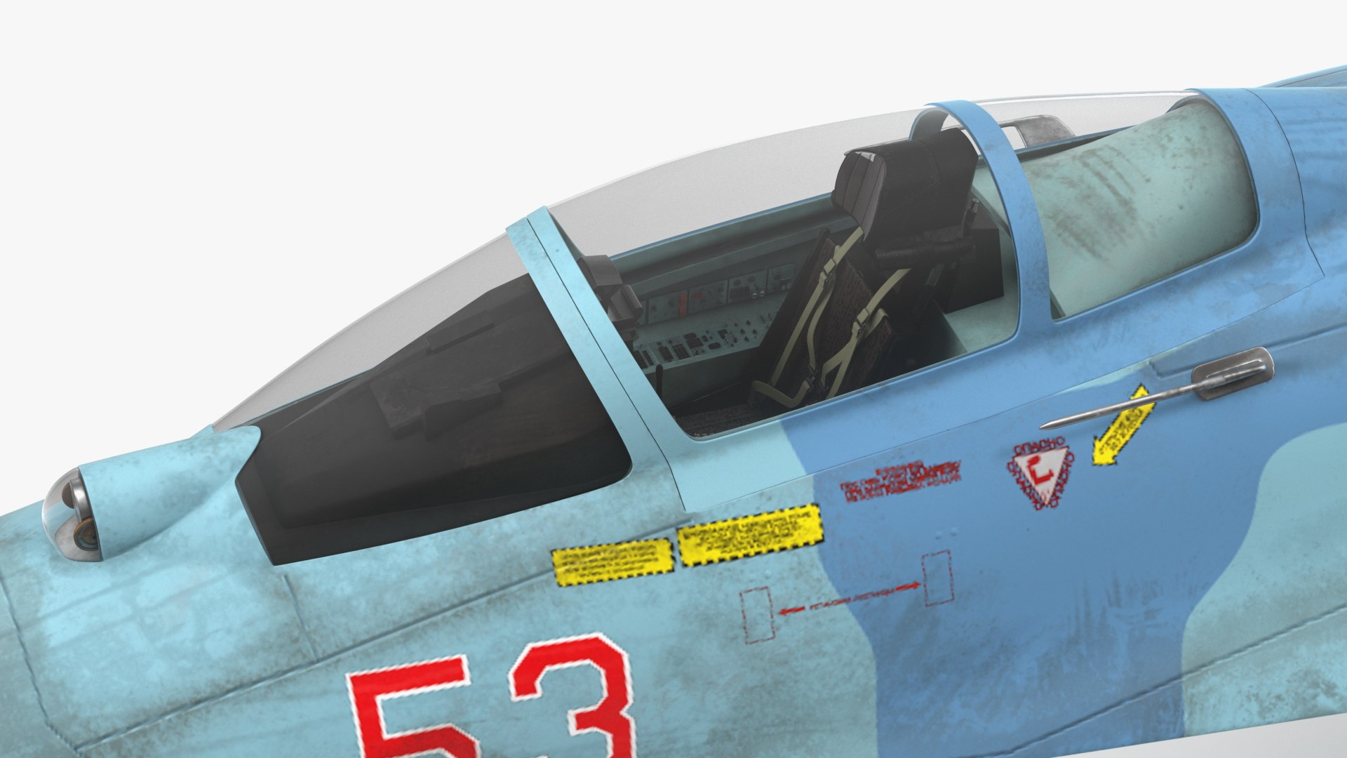 Su-27 Flanker Russian Fighter Aircraft Old Rigged 3D Model $169