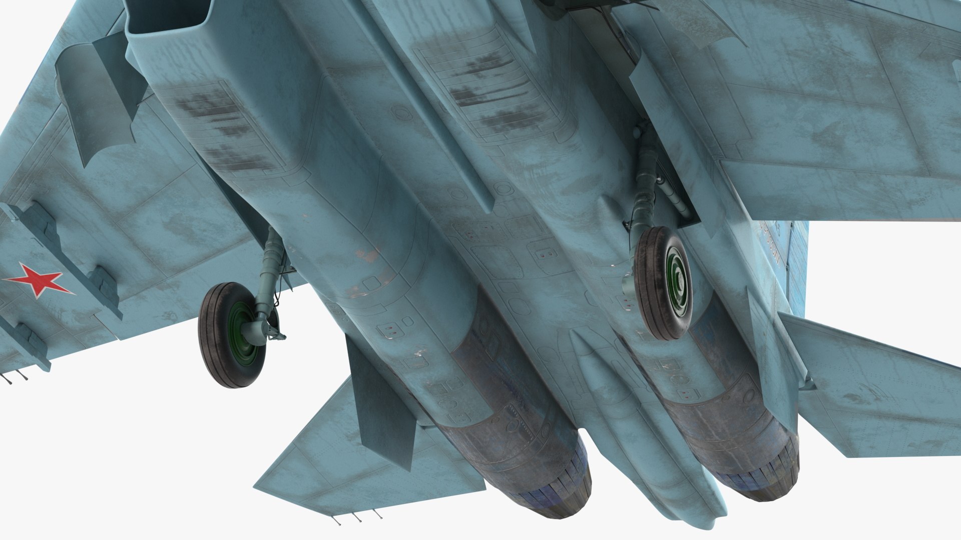 Su-27 Flanker Russian Fighter Aircraft Old Rigged 3D Model $169