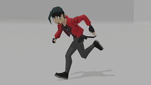 Lowpoly PSX character with Rig Low-poly 3D model 3D model
