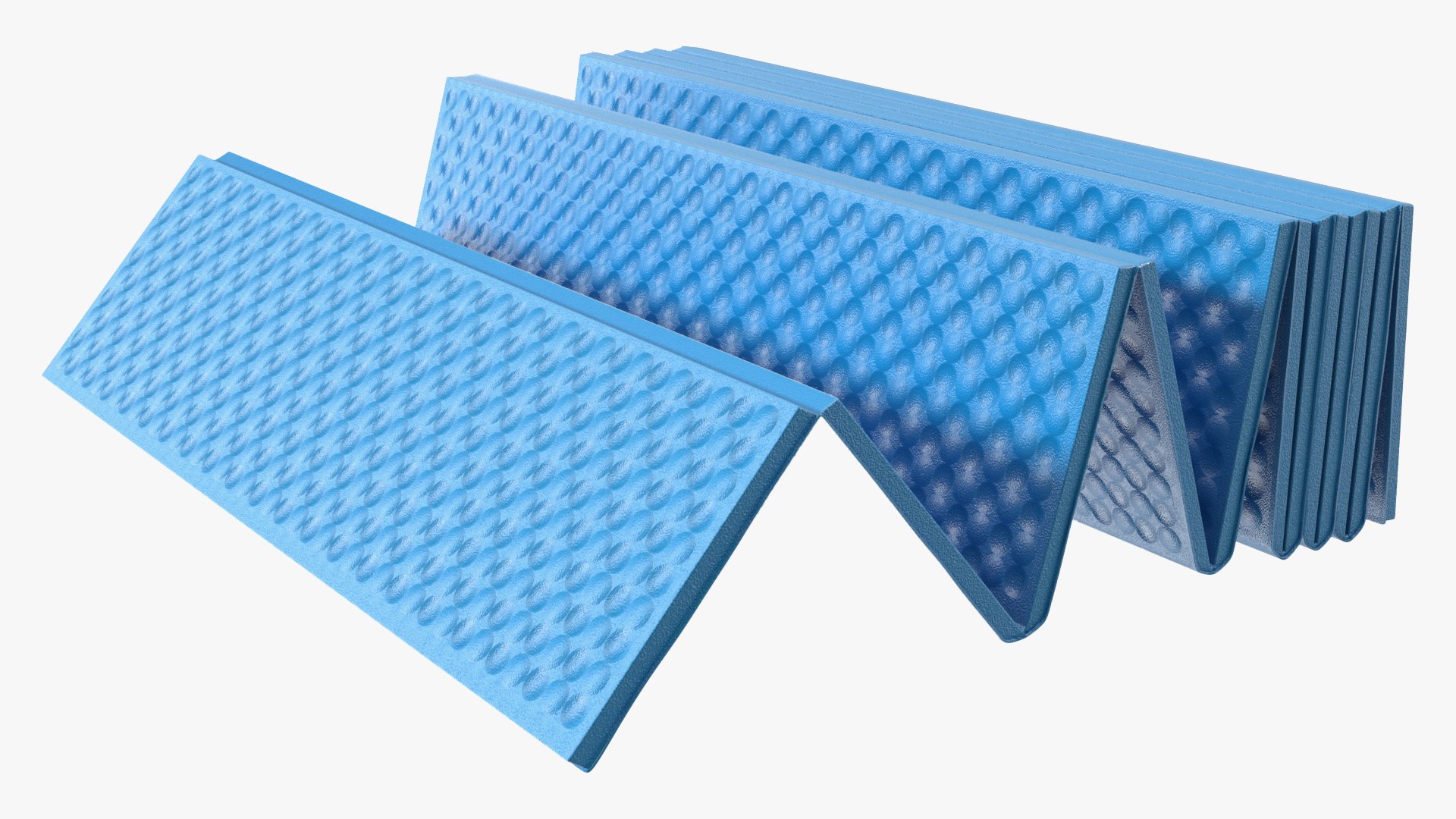 Folding Sleeping Pad Blue Rigged for Cinema 4D 3D model preview