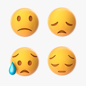 3D emoji disappointed faces