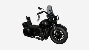 Motorcycle Cartoon B06 Full Black - Custom Vehicle Design 3D model