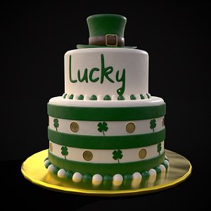 Lucky Tiered Clover Cake 3D model