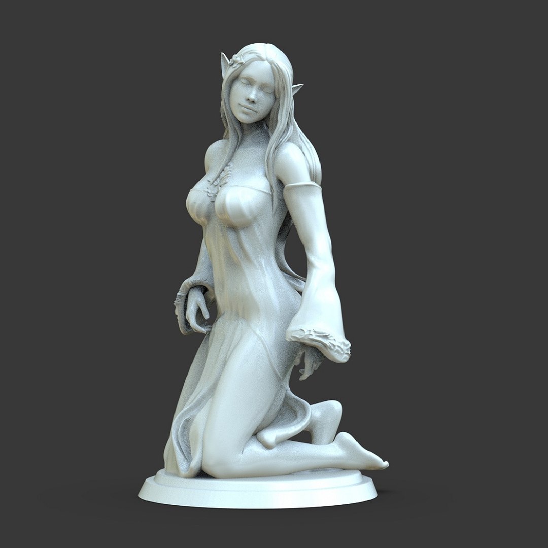 3D Model Elf Girl Sculpture - TurboSquid 2314369