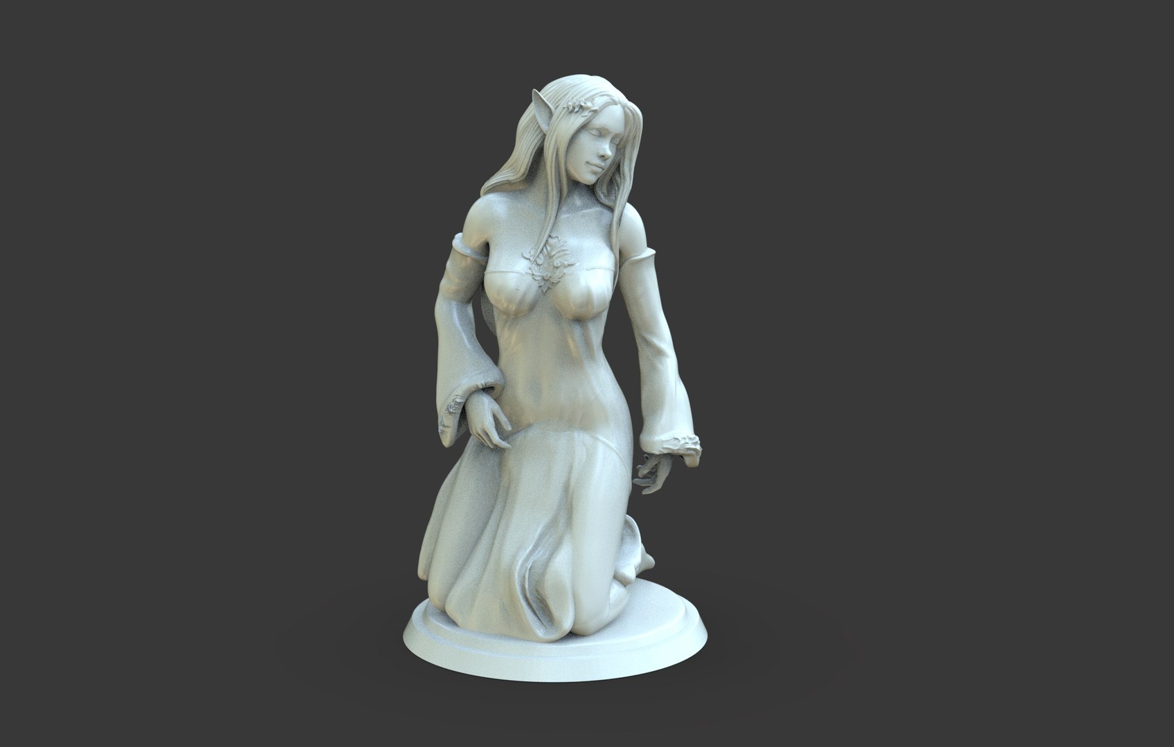 3D Model Elf Girl Sculpture - TurboSquid 2314369