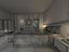 Escena interior de una habitación de hotel moderna de lujo