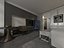 Escena interior de una habitación de hotel moderna de lujo