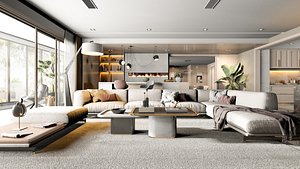 3D living room modern model