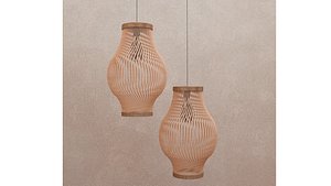 Wooden pendant lamp - Bali style
