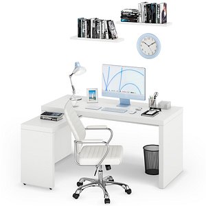 Workplace iMac Blue 3D model